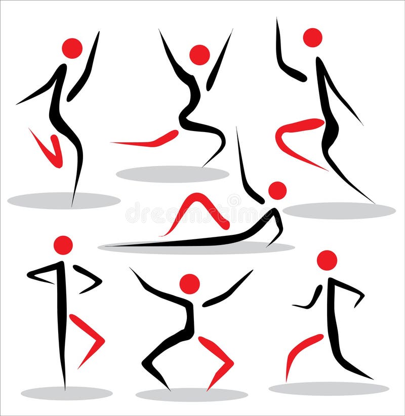 Poses abstratas de pessoas ilustração stock