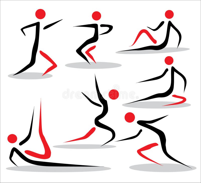 Poses abstratas de pessoas ilustração stock
