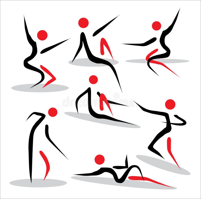 Poses abstratas de pessoas ilustração royalty free