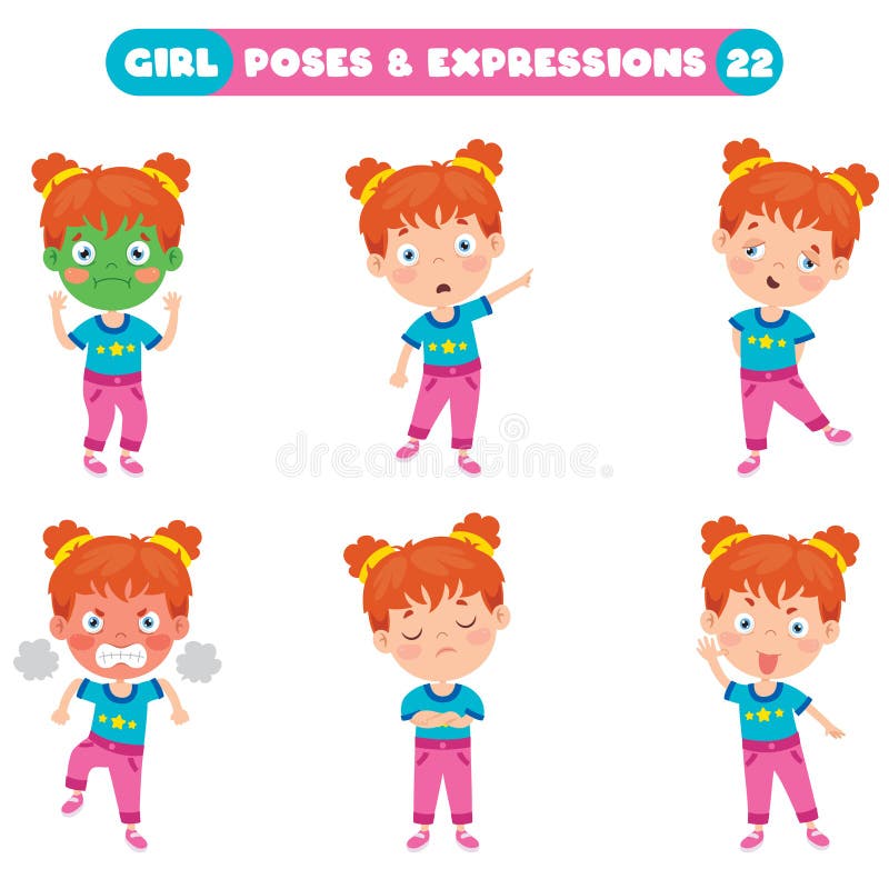 Poses And Expressions Of A Funny Girl