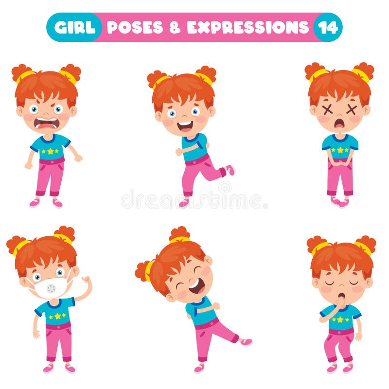 Poses And Expressions Of A Funny Girl