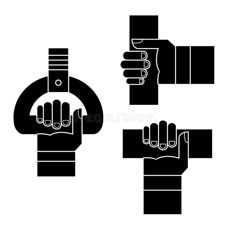 Posición de la mano de la seguridad en la muestra del transporte público aislada libre illustration Posición de la mano de la seguridad en la muestra del transporte público aislada libre illustration