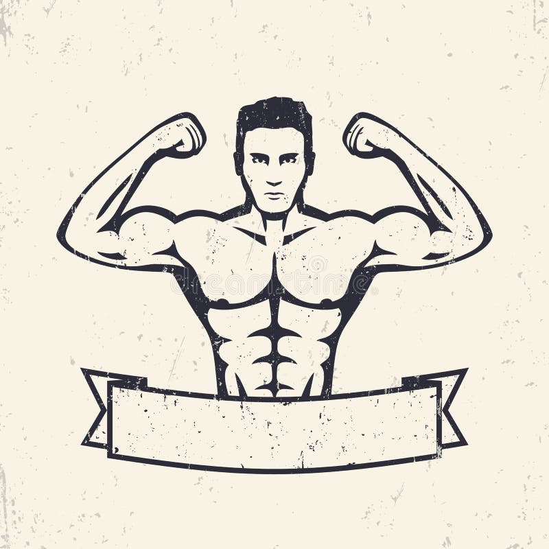 Lifting Weights One Line Drawing Background Stock Vector - Illustration