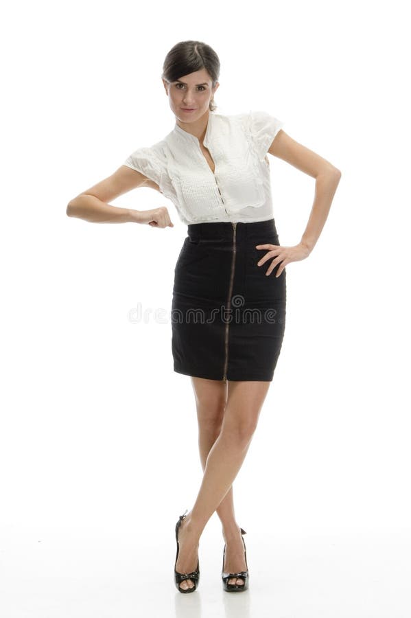 Posing Lady Doctor with Folded Hands Stock Image - Image of model ...