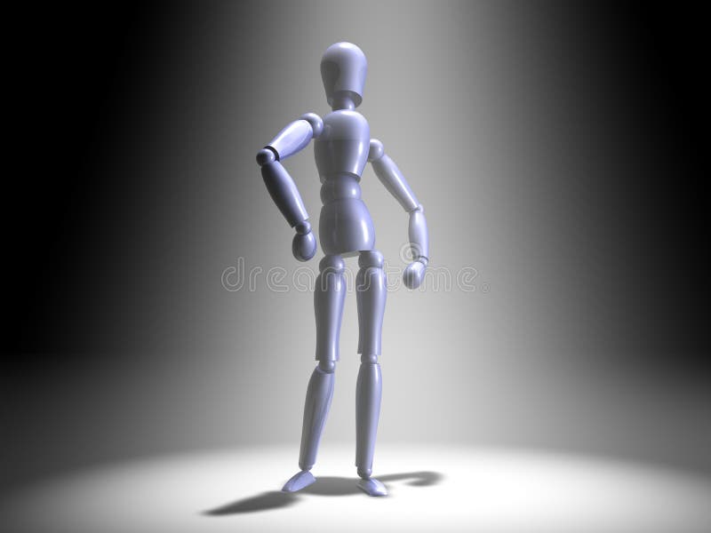 Posing in the Spotlight - soft toned vector illustration