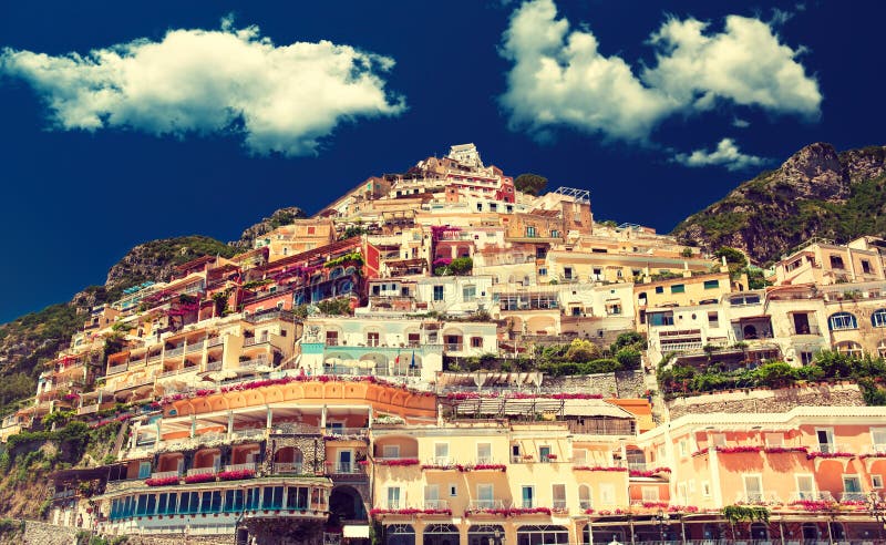 Positano. Italy. Amalfi Coast. Stock Photo - Image of harbor, riviera ...