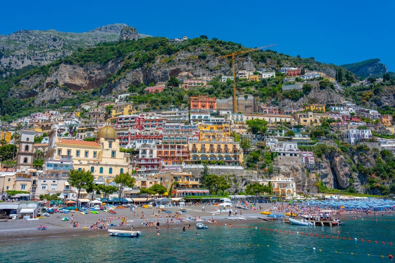 Positano, Italy, May 21, 2022 Panorama View of Positano Town in