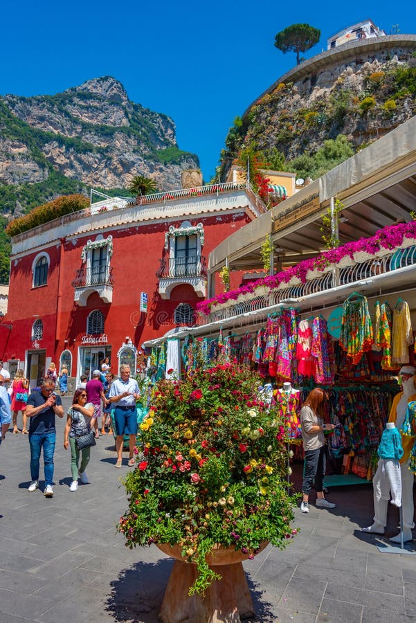 Positano, Italy, May 21, 2022 People are Strolling through the