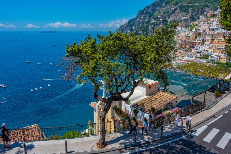 Positano, Italy, May 21, 2022 People are Strolling through the