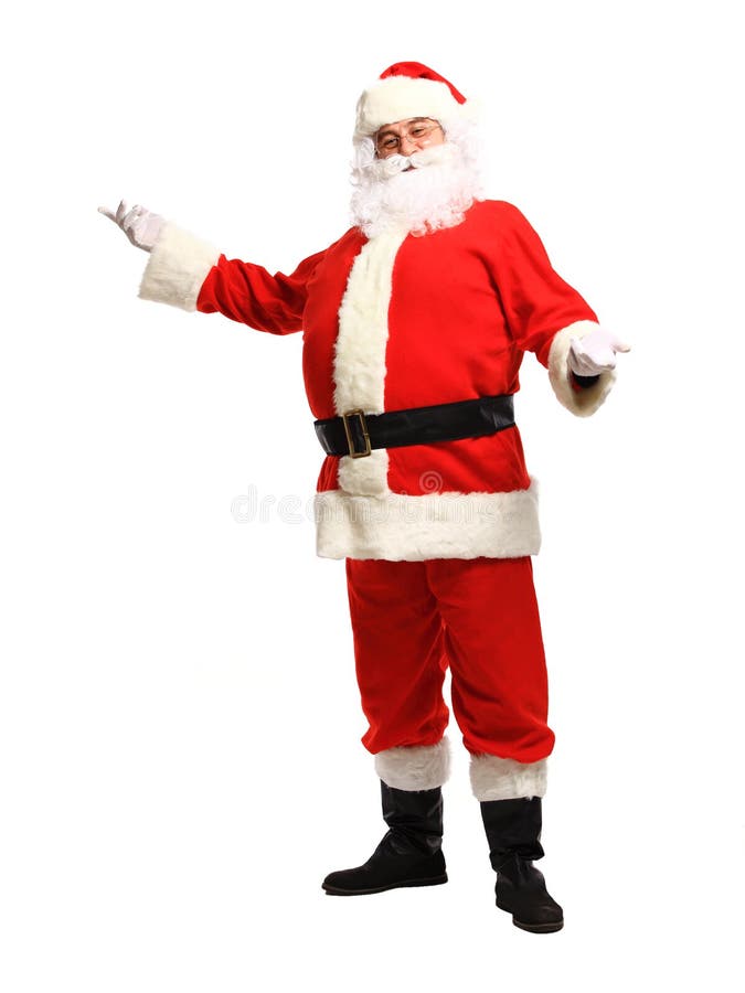 Position de Santa Claus d'isolement sur le fond blanc - intégral photo stock Position de Santa Claus d'isolement sur le fond blanc - intégral photo stock