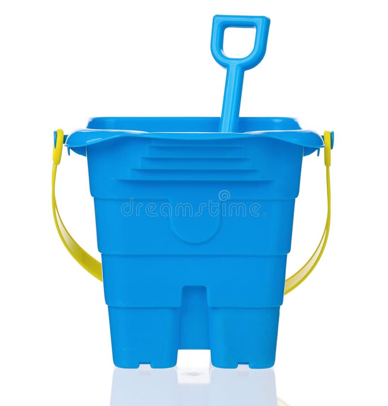 Toy bucket and spade isolated on white background. Toy bucket and spade isolated on white background