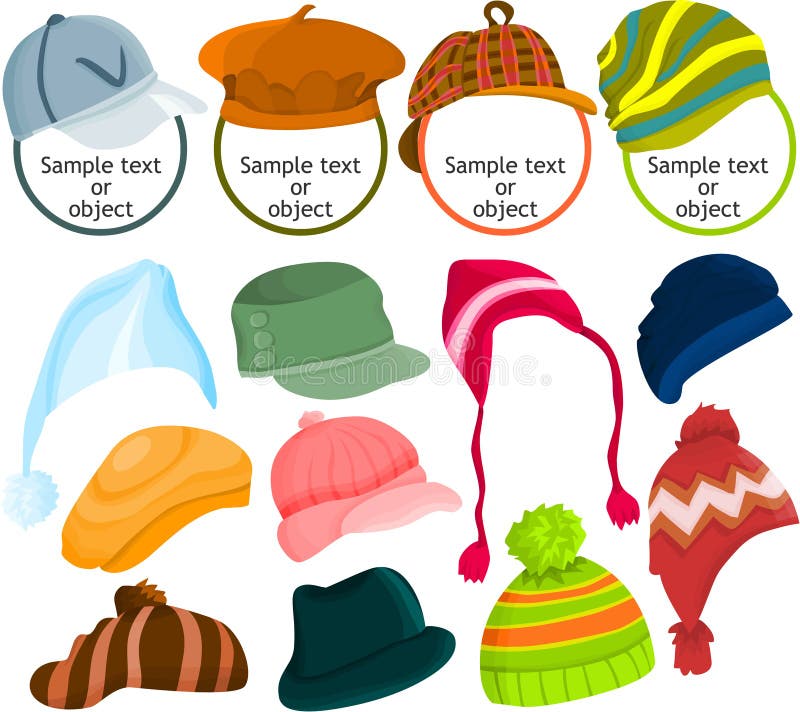 Ensemble d'icônes de chapeau illustration libre de droits