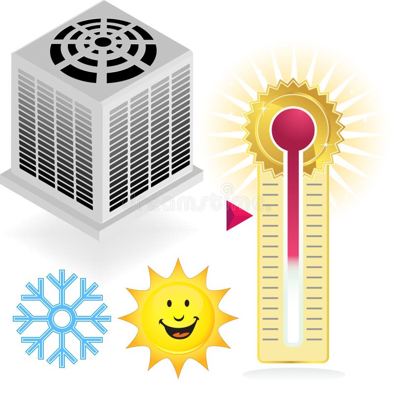 Set of air conditioning icons. Set of air conditioning icons.