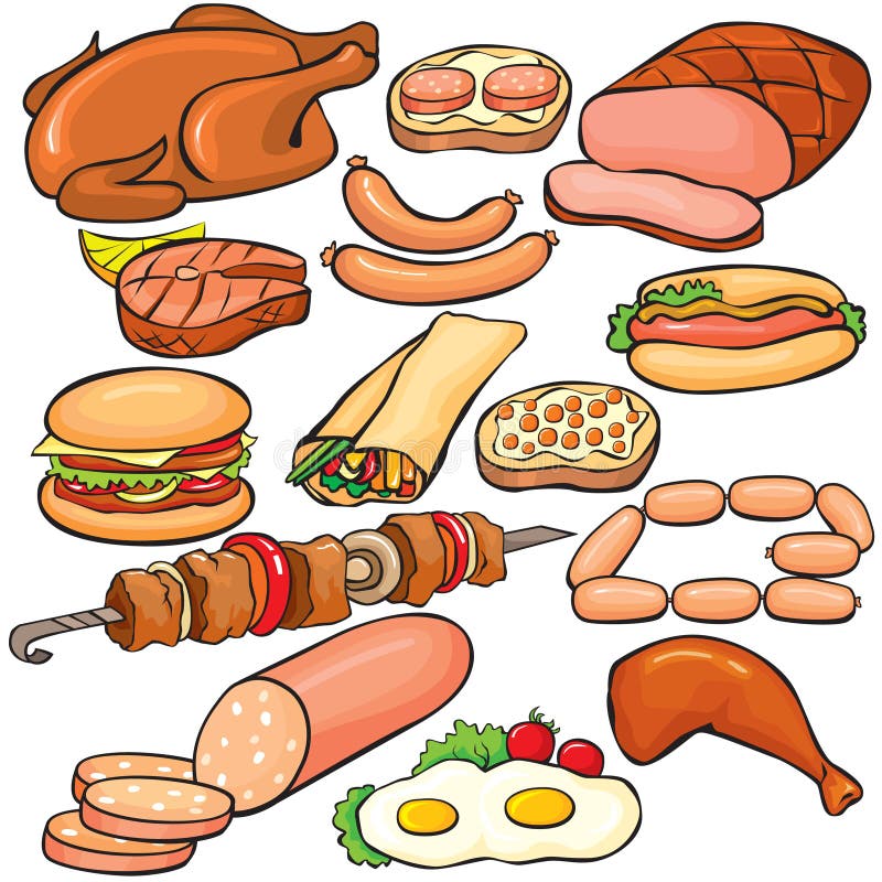 Positionnement de graphisme de produits à base de viande illustration de vecteur Positionnement de graphisme de produits à base de viande illustration de vecteur