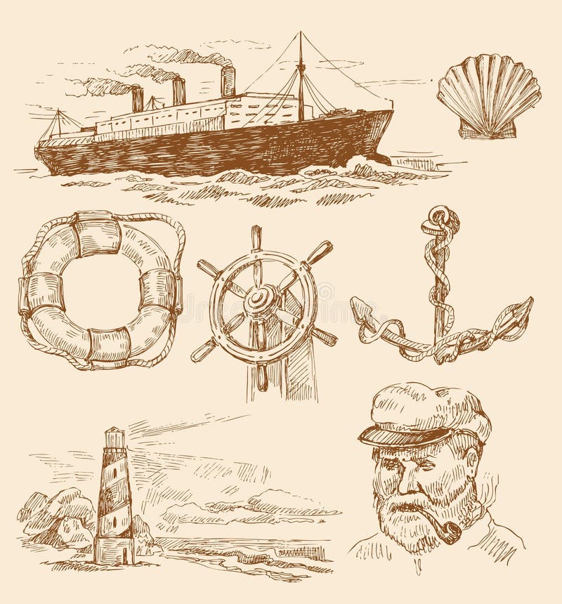 Positionnement nautique illustration stock Positionnement nautique illustration stock