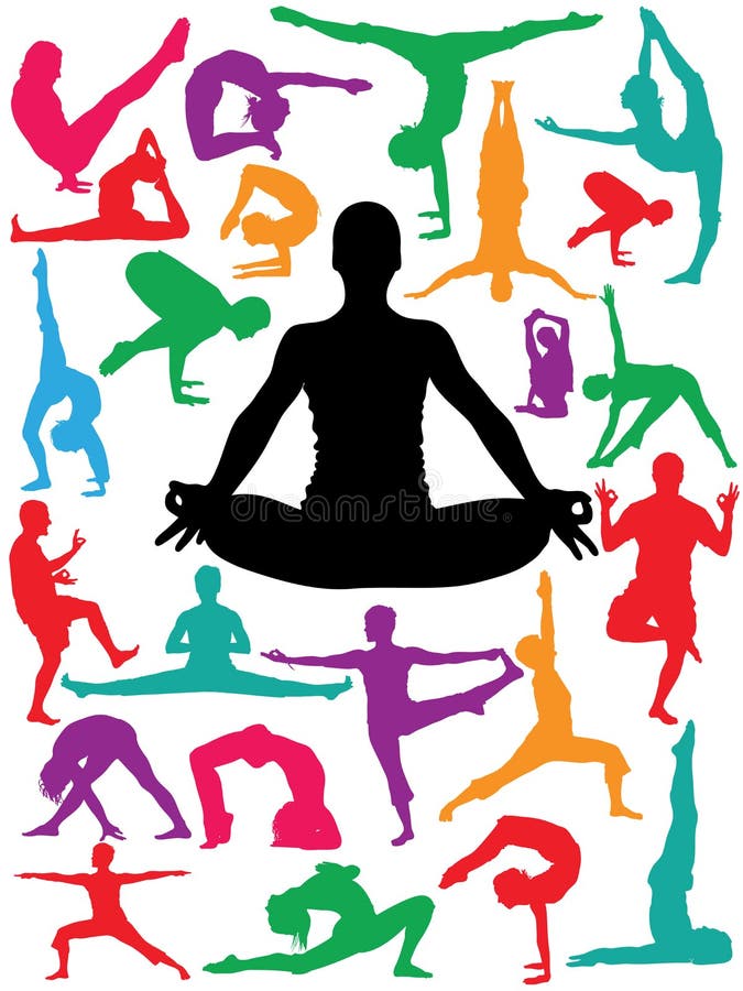 Positions de yoga illustration de vecteur. Illustration du physique