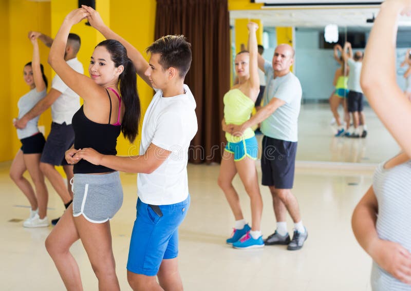 People Dancing Salsa in Studio Stock Image - Image of active, energy ...