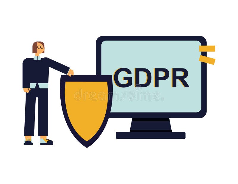 is there Strength function Positive Cartoon Character with a Shield in Front of Pc Monitor with GDPR  Caption. GDPR Compliance Stock Illustration - Illustration of data,  controller: 197092150