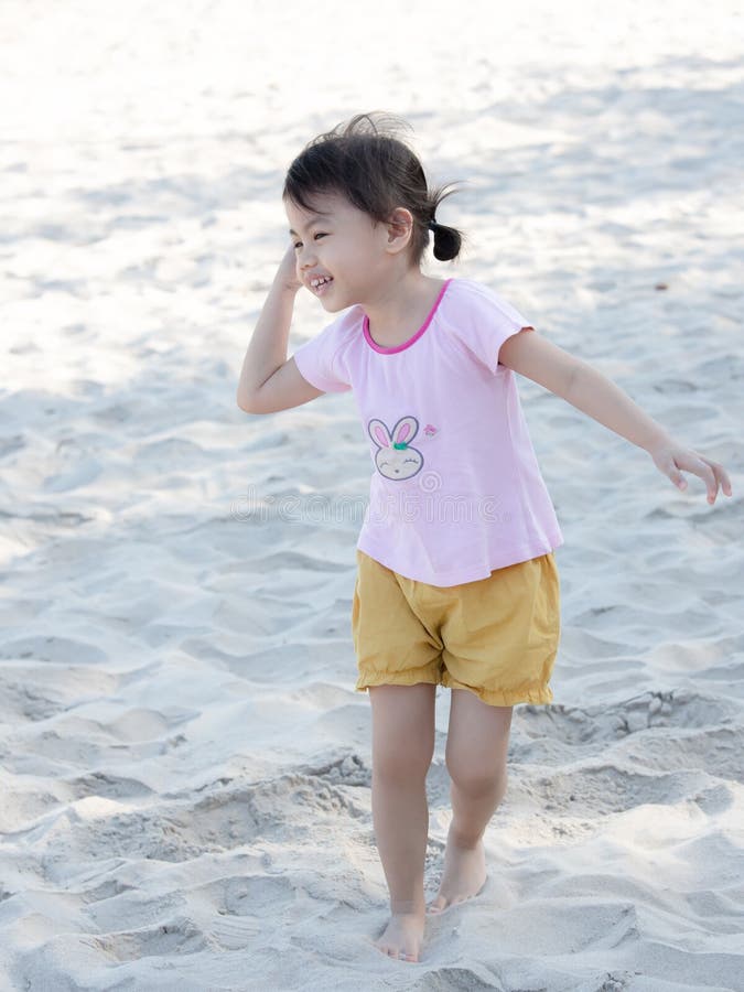 Positive Charming 4 Years Old Cute Baby Asian Girl, Little Preschooler ...