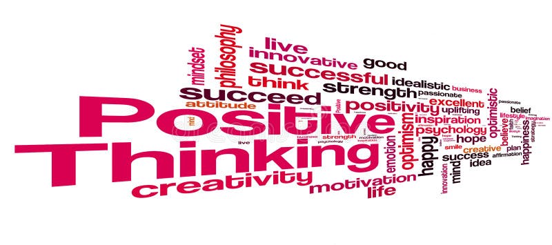Positive denkende Wortwolke stock abbildung Positive denkende Wortwolke stock abbildung