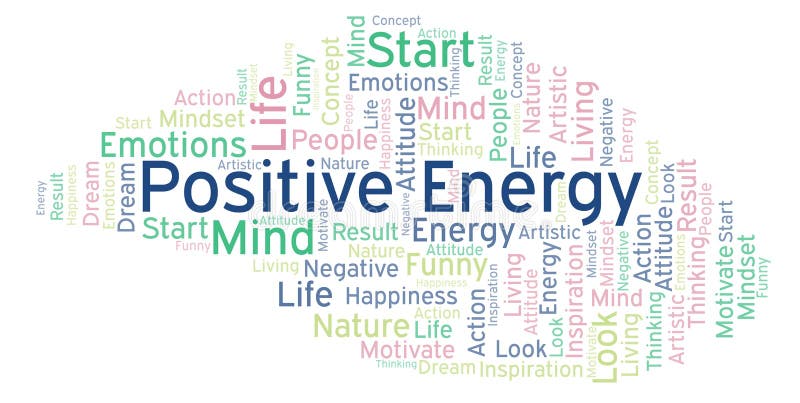 Positive Energy Word Cloud, Made with Text only. Stock Illustration ...