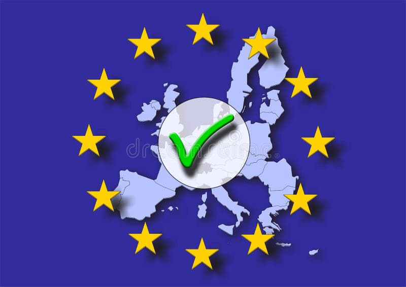 Positive europe voting vector illustration
