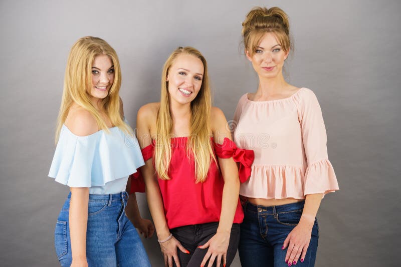 Positive female friends having fun stock photography Positive female friends having fun stock photography