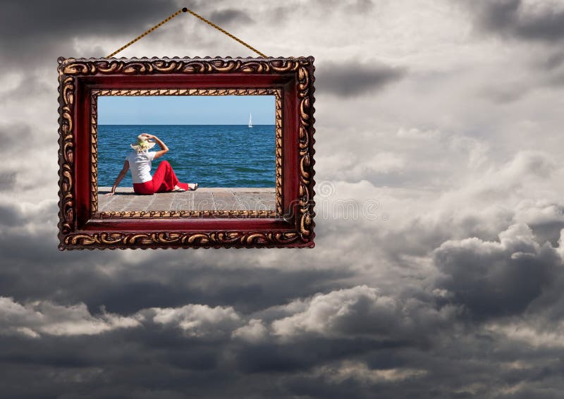 Positive outlook - weather or life, concept - storms and sunshine psychology metaphor. stock photos Positive outlook - weather or life, concept - storms and sunshine psychology metaphor. stock photos