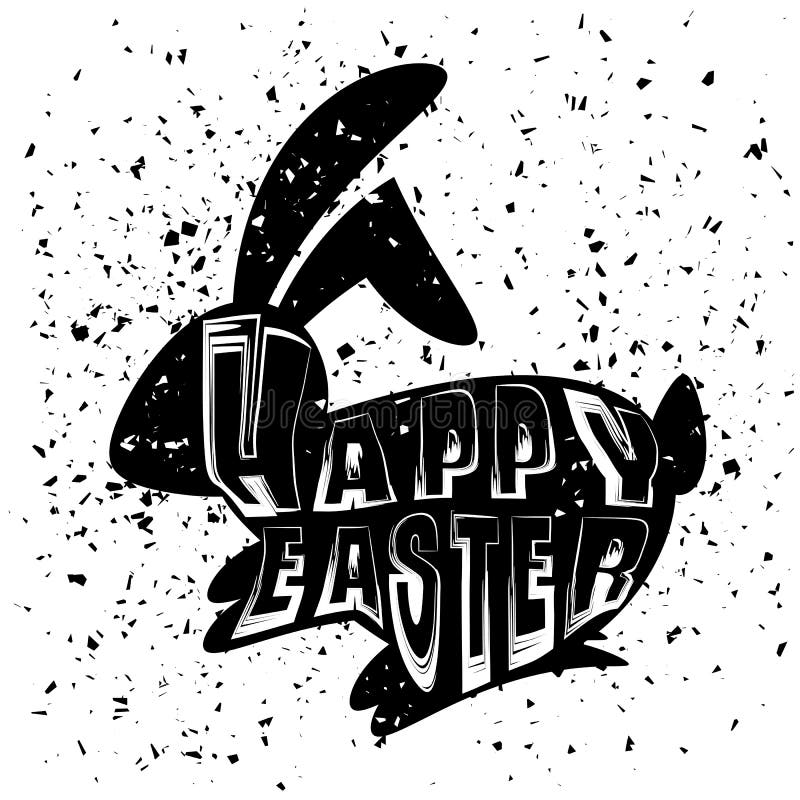 Download Positive Rabbit Bunny Silhouette. Happy Easter Banner ...
