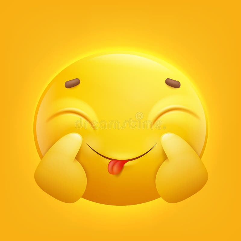 Positive Yellow smiley emoji emoticon icon stock illustration Positive Yellow smiley emoji emoticon icon stock illustration