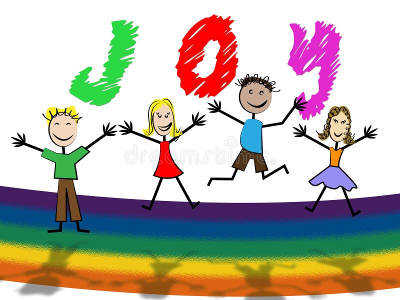 Positivo di Joy Shows Fun Toddlers And dei bambini illustrazione di stock