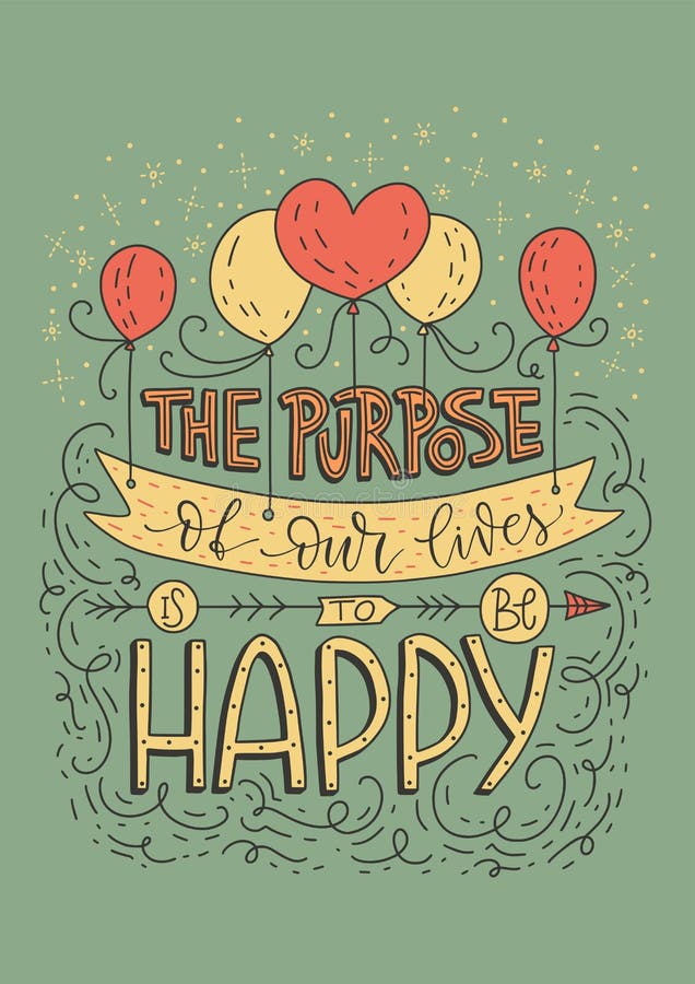 Positivt vektorbokstäverkort Handdrawn iilustration stock illustrationer Positivt vektorbokstäverkort Handdrawn iilustration stock illustrationer