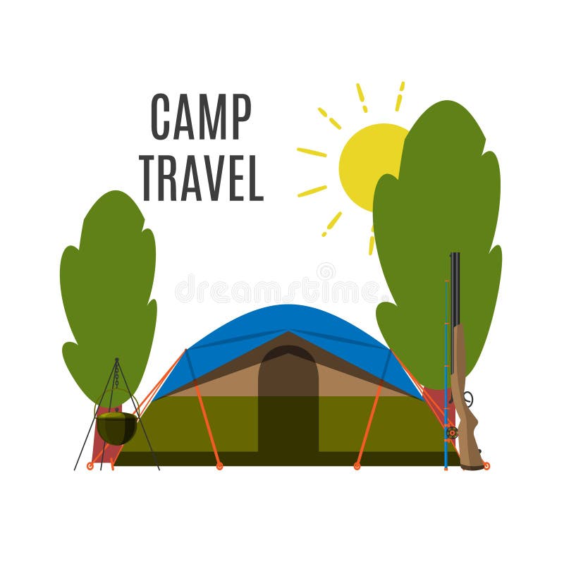 Posizione campeggio nell'illustrazione vettoriale della foresta Campeggio con tenda Campo estivo all'aperto nazionale illustrazione vettoriale Posizione campeggio nell'illustrazione vettoriale della foresta Campeggio con tenda Campo estivo all'aperto nazionale illustrazione vettoriale
