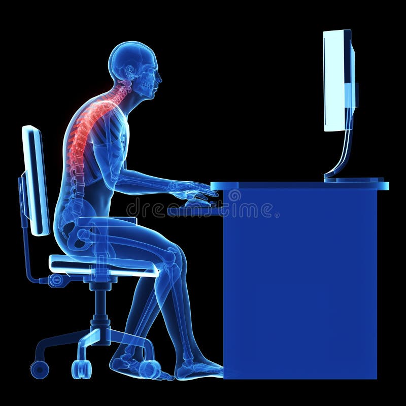 Posizione di seduta sbagliata illustrazione di stock Posizione di seduta sbagliata illustrazione di stock