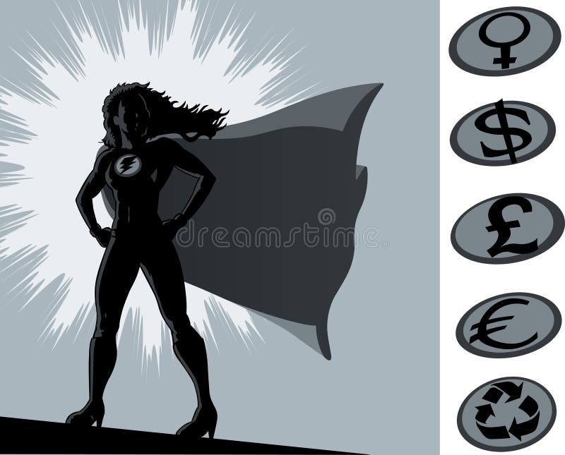Posição orgulhosa do super-herói ilustração do vetor Posição orgulhosa do super-herói ilustração do vetor