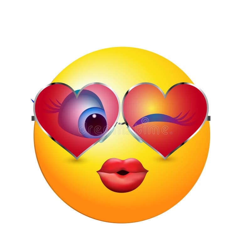 Winking Red Heart Cartoon Emoji Face Character With Sticking His Tongue ...