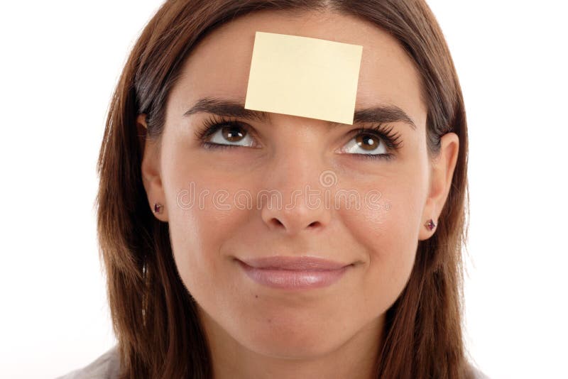 Foto vom typ fotobank aus jung hübsche frauen auf ihr stirn.