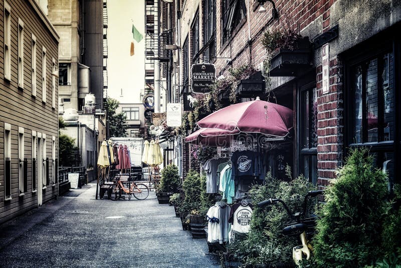 Post Alley in downtown Seattle Washington stock images Post Alley in downtown Seattle Washington stock images