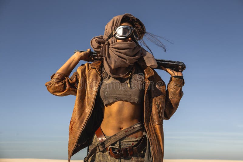 Post-apocalyptic Woman Outdoors in a Wasteland