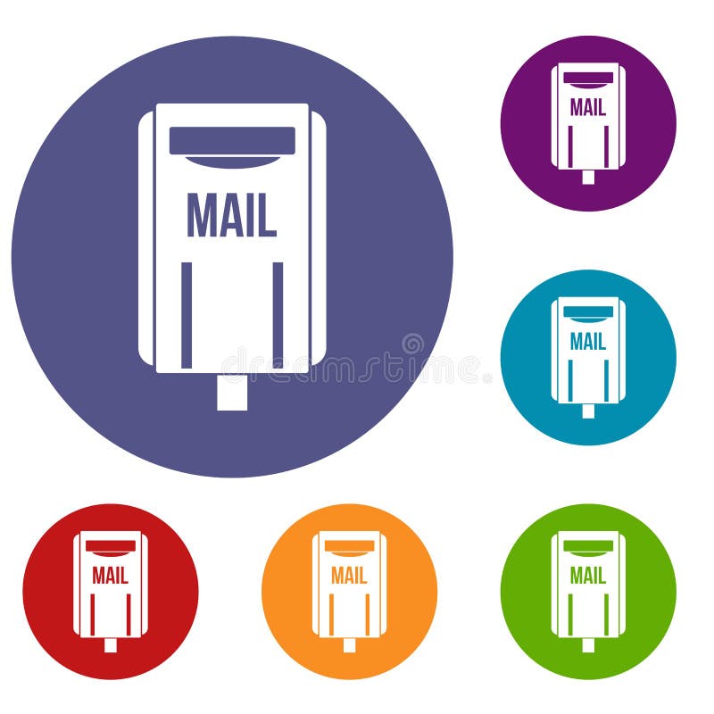 Post box icons set stock vector. Illustration of document 98321261