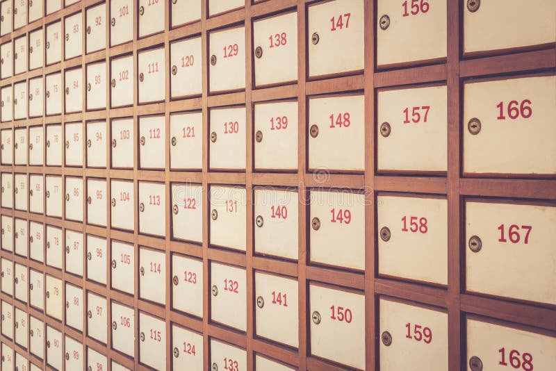 Post box with number stock image. Image of locker, wood 51014735
