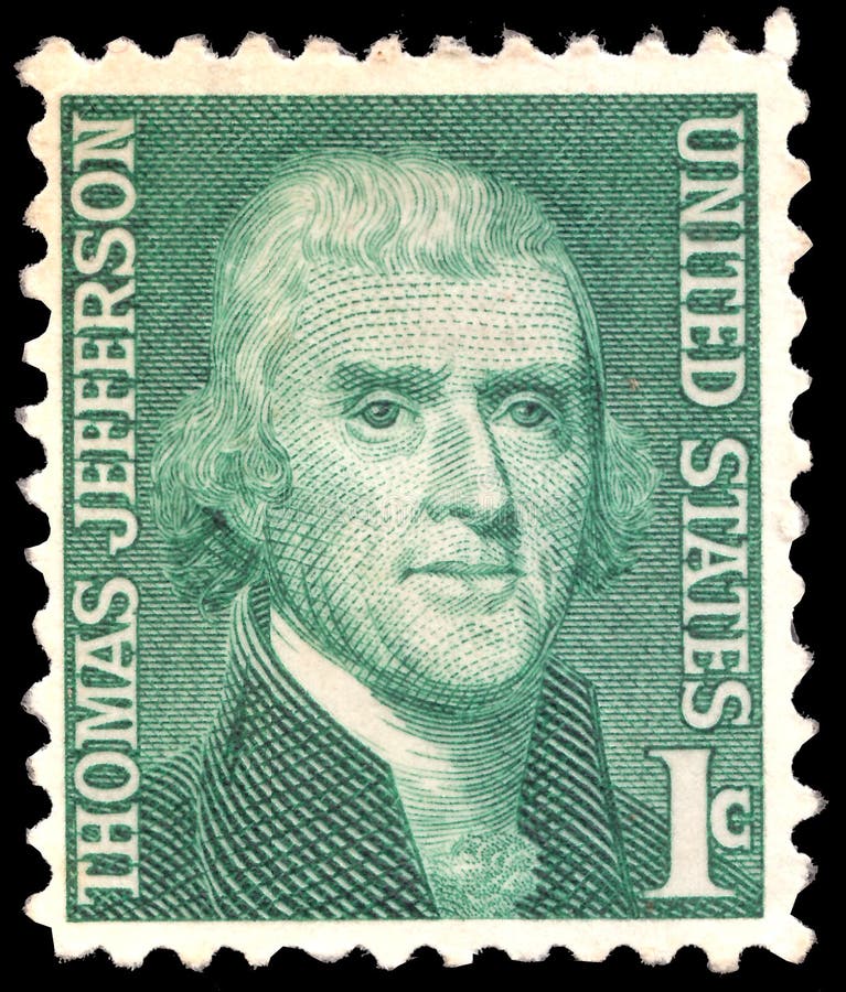 USA -Circa 1968: Post stamp with  Thomas Jefferson - American statesman, diplomat, lawyer, and Foundig Father who served as third president of USA from 1801 to 1809. Circa 1968. USA -Circa 1968: Post stamp with  Thomas Jefferson - American statesman, diplomat, lawyer, and Foundig Father who served as third president of USA from 1801 to 1809. Circa 1968