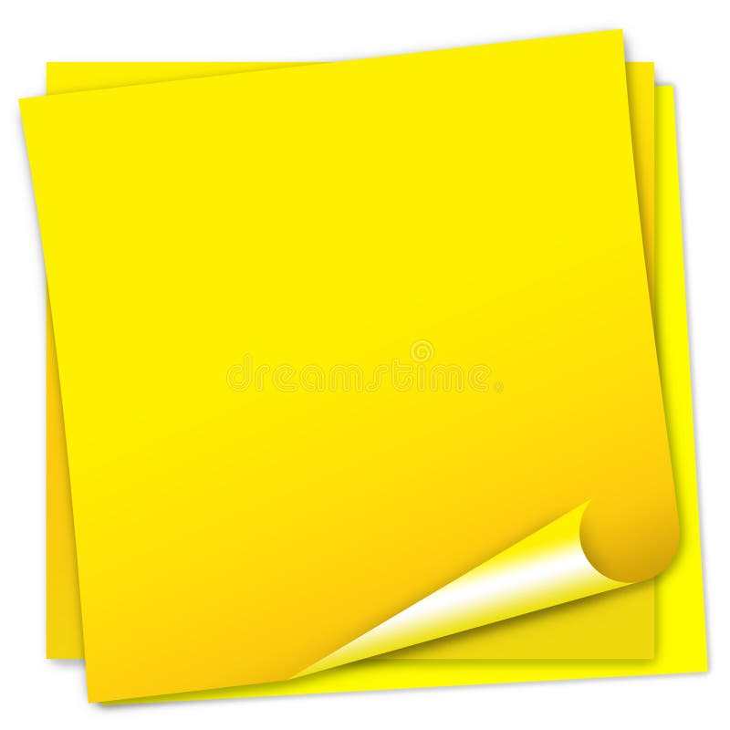 Blank Post-it Note Paper with Paperclip Stock Vector - Illustration of  letters, frame: 10120852