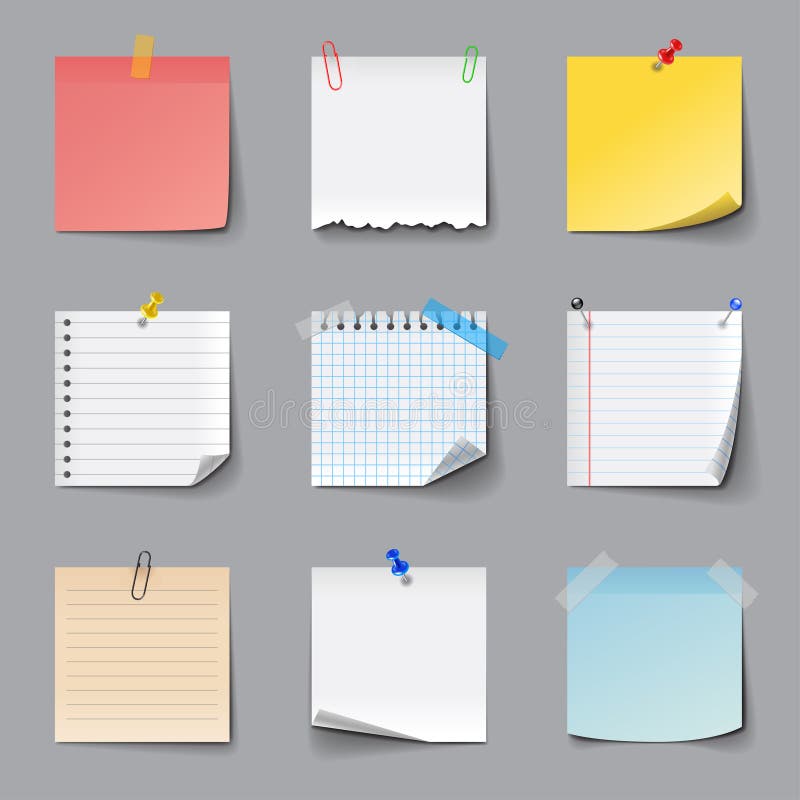 Post it notes icons vector set vector illustration Post it notes icons vector set vector illustration