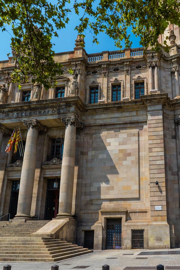 Post Office Building in Barcelona, Spain Stock Photo Image of correos