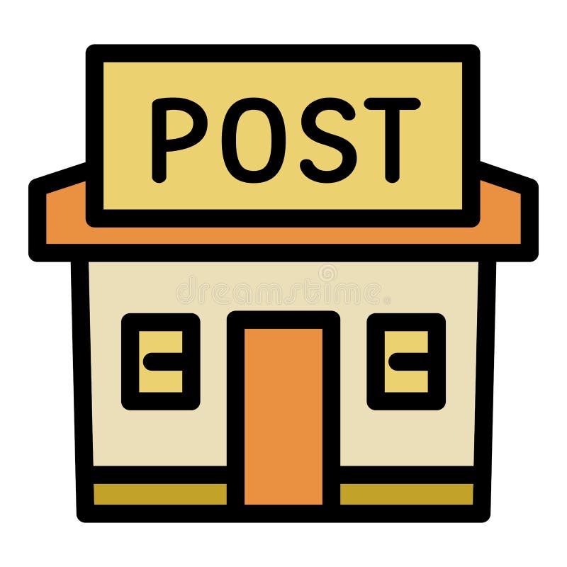 Post Office Building Concept Banner, Cartoon Style Stock Vector