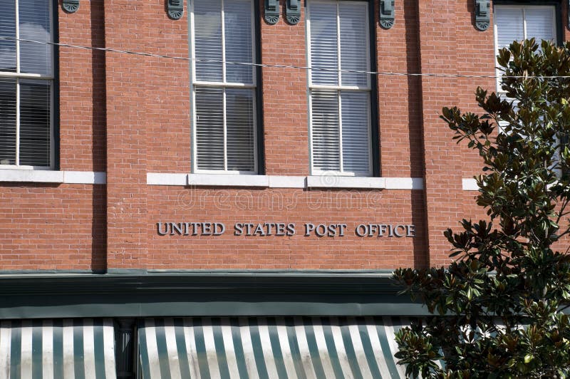 Post Office in Savannah stock photo. Image of sign, tree 21545366