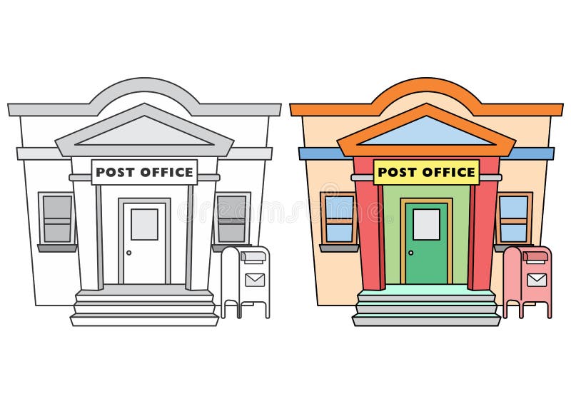 Post Office Female Worker Flat Color Vector Illustration Stock Vector