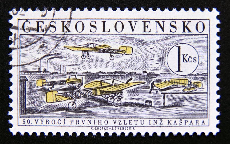 Postage stamp Czechoslovakia, 1959. BlÃ©riot XI airplane