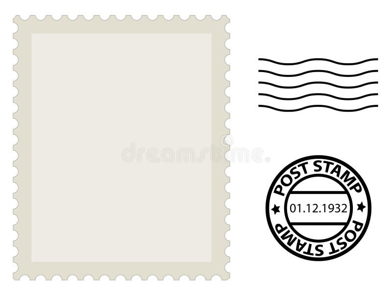 Postcard stamps and marks. stock vector. Illustration of aged - 144655477